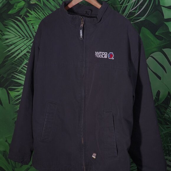 Mens Berne Matco Tools Zip up workwear Jacket big logo spell out embroidered - Picture 3 of 15